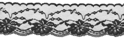  720 черный кружево-капрон 60мм (намотка 27,4 метров)  ТриКатушки