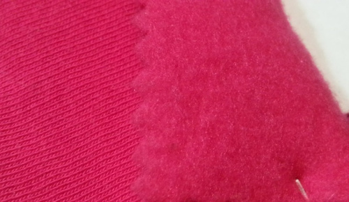  Ткань Футер 3-ех ниточный с начесом  пл.350 гр/м2,цв.фуксия  ТриКатушки