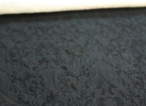  Ткань 1063 Костюмная стрейч жаккард, ш. 150, №999 черный  ТриКатушки