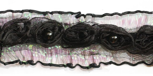  0626-2150 черный Тесьма, ширина 30мм (намотка 15 ярдов = 13,7 метра)  ТриКатушки