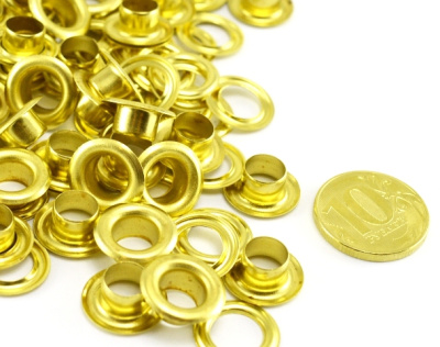  Люверсы №5 8мм сталь золото (уп 100 шт) "Proknopka"  ТриКатушки