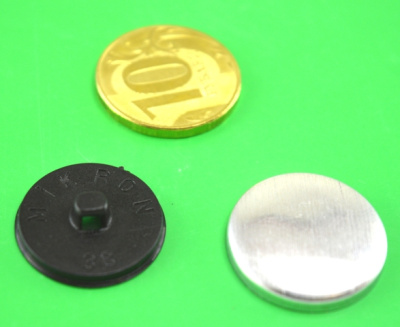 Заготовка для обтяжки пуговиц №36 (23мм) пластик цв. черный (уп 500шт)