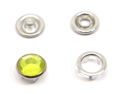  Кнопка рубашечная 9,5мм (закрытая) Кристалл цв. Салатовый(уп.20 шт) ProKnopka  ТриКатушки