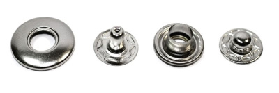 Кнопка металл (нерж), клямерная, D=16мм, цв.Никель (упаковка 500 штук)  ТриКатушки