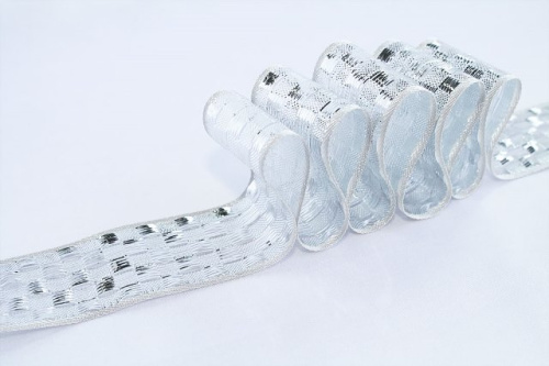  Лента для подарков "Радуга-25" арт.С3559Г17/1 ширина 25мм (упаковка 25 метров) цв.серебро  ТриКатушки