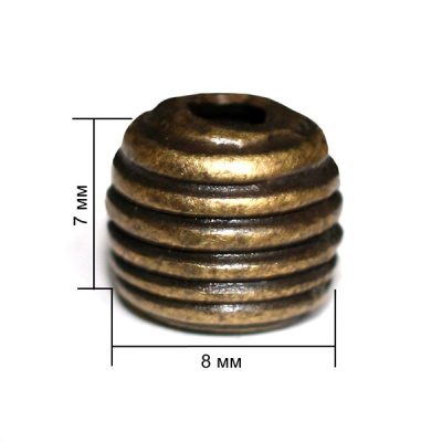  4842К антик концевик металл h=07мм (упаковка 500 штук)  ТриКатушки