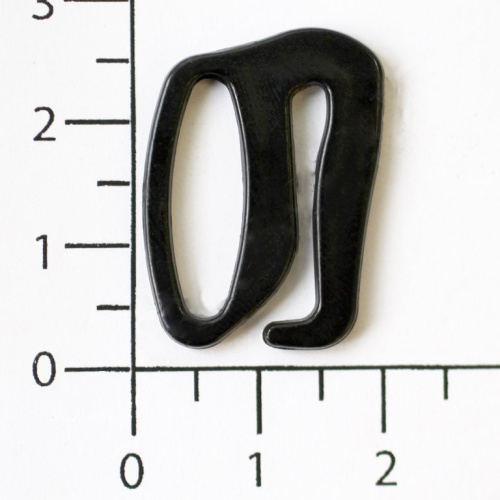  Крючок для бюстгальтера Пластик 2009S черный ш.20мм (уп.50 шт.) "Proknopka"  ТриКатушки