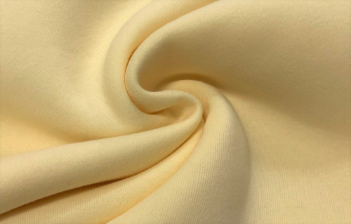  Ткань Футер 3-х нитка г/к с начесом 320гр.кв.м, 67% Хб+33% ПЭ, пенье, цв. Ваниль IS  ТриКатушки