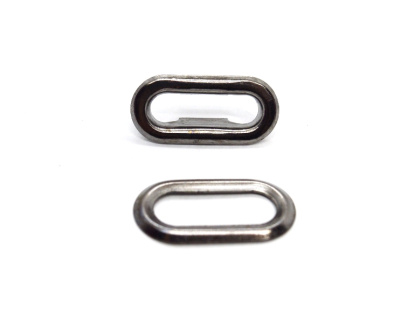  Люверс овальный 10 мм (сталь)(уп.10 шт.) цв. Черный Никель "Proknopka"  ТриКатушки