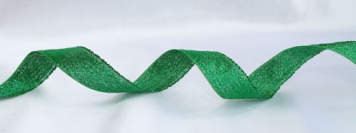  Лента парча арт.С3431Г17/16 ширина 18мм (упаковка 25 метров) цв.зеленый  ТриКатушки
