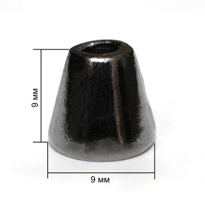  16645К черный никель концевик металл h=09мм (упаковка 500 штук)  ТриКатушки