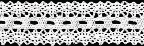  0054F белый кружево вязанное 50мм (намотка 20 ярдов = 18,3 метров)  ТриКатушки