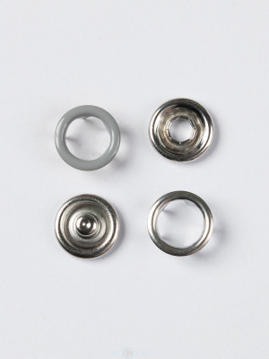  Кнопка рубашечная (кольцо) 9,5 мм - эмаль 523/1440 шт., цв. серый TALS  ТриКатушки