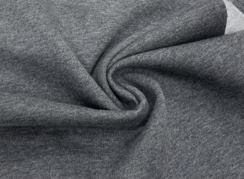  Ткань Футер 3-х нитка г/к с начесом 260гр.кв.м, 70% Хб+30% ПЭ (меланж), пенье, цв. Антрацит меланж (  ТриКатушки