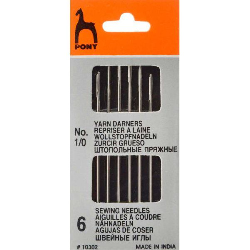  10302 Иглы ремонтные универсальные № 1/0, 6 шт PONY  ТриКатушки