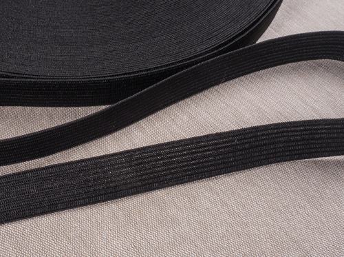  Резинка 15 мм чёрная С (рул 40м/кор. 3200 м)  ТриКатушки