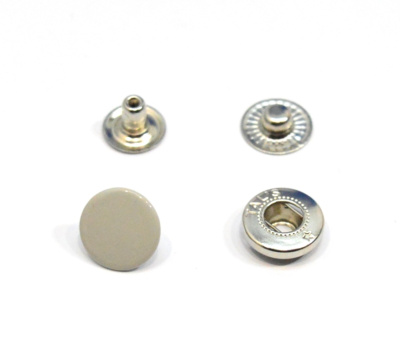  Кнопка 15мм Альфа сталь цв. 521/св.серый (уп. 20 шт) ProKnopka  ТриКатушки