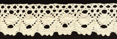  0001F бежевый кружево вязанное 47мм (намотка 20 ярдов = 18,3 метров)  ТриКатушки