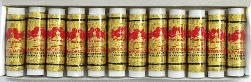  Золото, нить вышивальная метал., арт. 0212-2013, 150D/1 (намотка 100 метров, 12 бобин в коробке)  ТриКатушки