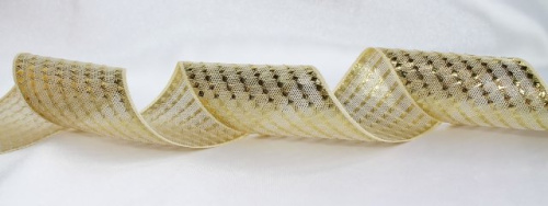  Лента для подарков "Стрела-40" арт.С3688Г17/2 ширина 40мм (упаковка 25 метров) цв.золото  ТриКатушки