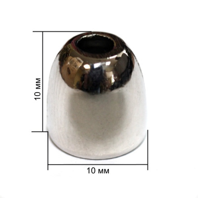  16642К никель концевик металл h=10мм (упаковка 500 штук)  ТриКатушки