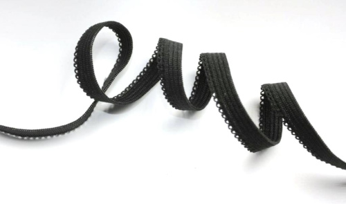  Резинка ажурная 10мм черная (0310/1)  ТриКатушки