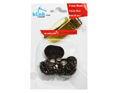  Хольнитены двухсторонние в блистере НЕРЖ. №34 9мм цв. Оксид (уп.25 компл.) + Ручной установщик  ТриКатушки