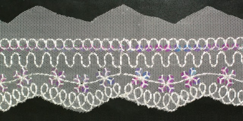  0049 белый Кружево с пайетками 60мм (упаковка 15 ярдов = 13,7 метра)  ТриКатушки