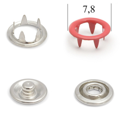  Кнопка 7,8мм рубашечная (кольцо) нерж., цв. Красный (уп.50 шт.) ProKnopka  ТриКатушки
