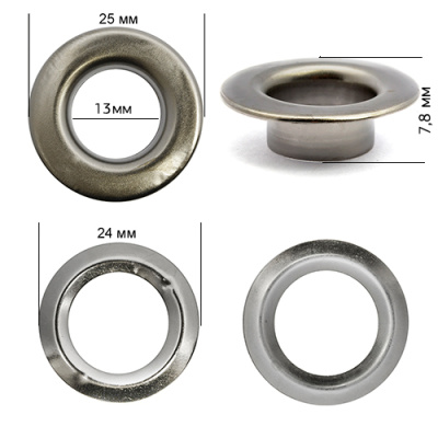  Люверсы №28 13 мм сталь цв. Черный Никель (уп. 1000шт) NEW STAR  ТриКатушки