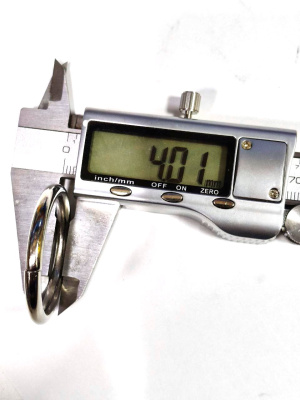  Кольцо-карабин  07730, металл, 40х6 мм, цвет никель (уп.9/100шт)  ТриКатушки