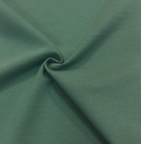  Ткань Футер 2-х нитка г/к с/л петельный, 245гр.кв.м, 95% Хб + 5% лайкра, пенье, цв. Зеленый гранит  ТриКатушки