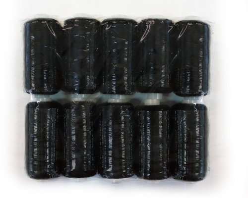  Набор ниток п/э Euron 40/2, 400ярд, цв. черный (уп. 10шт.)  ТриКатушки