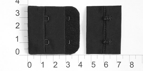  3/4 2х2 черный Застежки-крючки (упаковка 100 штук)  ТриКатушки