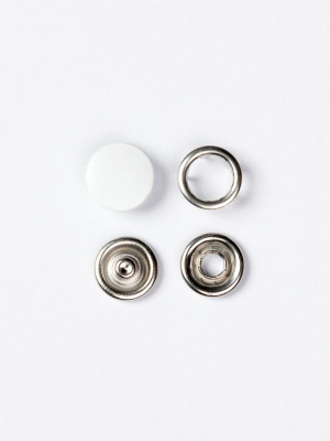  Кнопка Трикотажная (с крышкой) 7,8 мм нержавейка, Белый (уп.1440 шт).  ТриКатушки