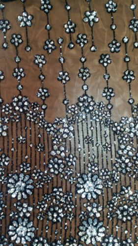  Ткань 5032 Сетка с пайетками №801  ТриКатушки