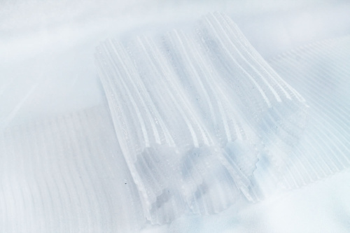  Лента "гофре" капрон для бантов арт.С1692Г17/1 ширина 100мм (упаковка 50 метров) цв.белый №1  ТриКатушки