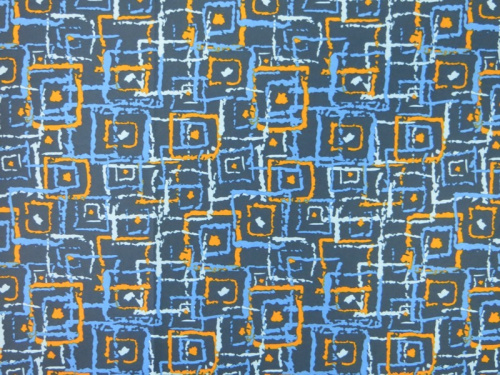  Ткань курточная детская  Дьюспо 240T WR PU цв.Quadrates т.синий 71 + оранжевый  ТриКатушки