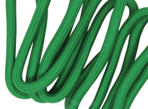 Шнурок круглый 6мм (пласт.наконеч.) 150см (уп.100шт) зелёный яркий 243  ТриКатушки