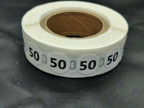  Размерник-наклейка на бумаге 50 (рул.1000шт)  ТриКатушки