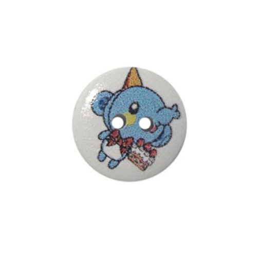  Пуговица деревянная, Мультяшные персонажи 18мм (Слоник 1) (10шт.) Proknopka  ТриКатушки