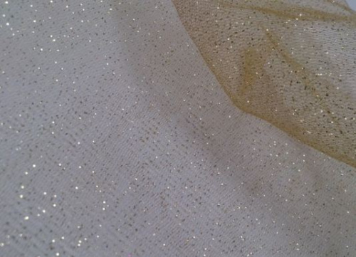  Ткань 5027 Сетка с блеском, №502 золотой  ТриКатушки