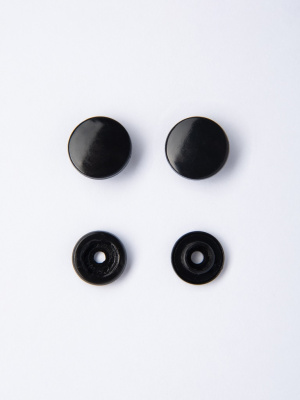  Кнопка пластиковая трикотажная 12,5 х 10 мм, цв. чёрный (уп.1000 шт)F  ТриКатушки