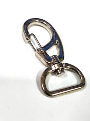  Карабин поворотный металл 20*48мм Никель (фас.10/100/200 штук)  ТриКатушки