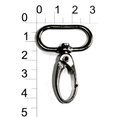  0037 черный никель Карабин металлический 25*50мм (упаковка 100 штук)  ТриКатушки