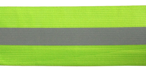  Лента светоотраж. эластичная (желт.с серой полосой), ширина 50мм, арт.0164-2000, (намотка 50 метров)  ТриКатушки