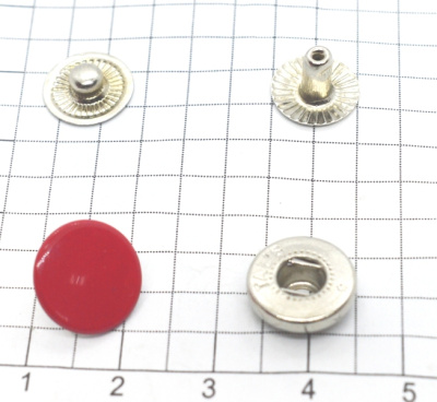  Кнопка 15мм Альфа сталь цв. 148/красный (уп. 20 шт) ProKnopka  ТриКатушки