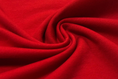  Ткань Кулирная гладь г/к 150гр.кв.м, 100% Хб, пенье, цв. Красный  ТриКатушки
