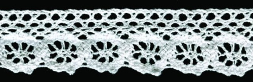  0007F белый кружево вязанное 28мм (намотка 20 ярдов = 18,3 метров)  ТриКатушки