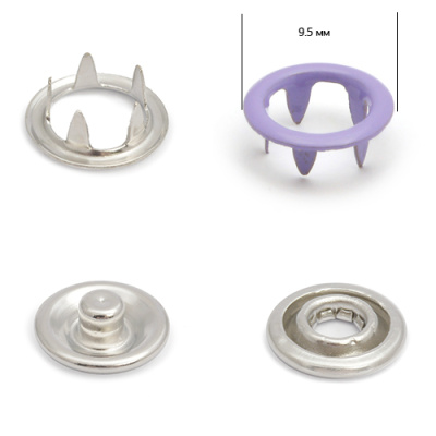  Кнопка рубашечная (кольцо) 9,5 мм - эмаль 166/1440 шт., цв. сиреневый NS  ТриКатушки